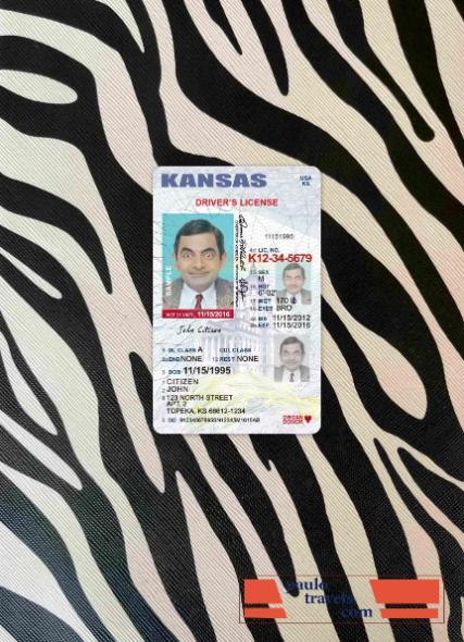 USA Kansas driving license under 21 photolook FRONT PSD template